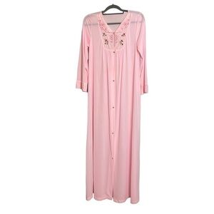 Vintage Aristocraft Made in the U.S.A. Light Pink Full Button Down Night Robe